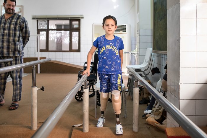 Bakir and his father at the Rehabilitation and Social Reintegration Centre in Sulaymaniyah, Iraq