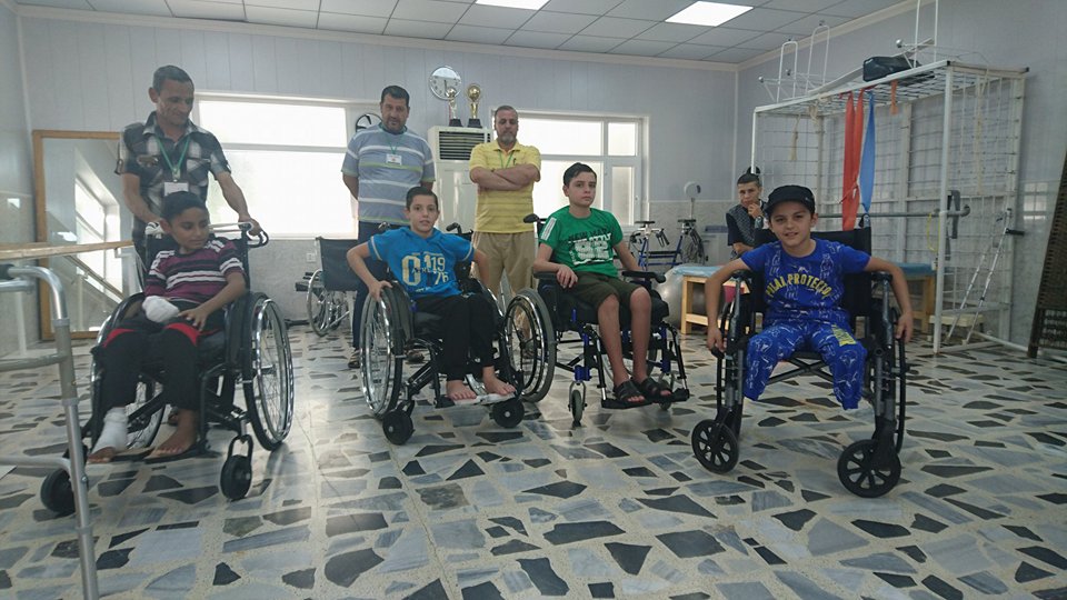 War wounded children and their parents at the EMERGENCY Rehabilitation Centre in Sulaymaniyah, Iraq