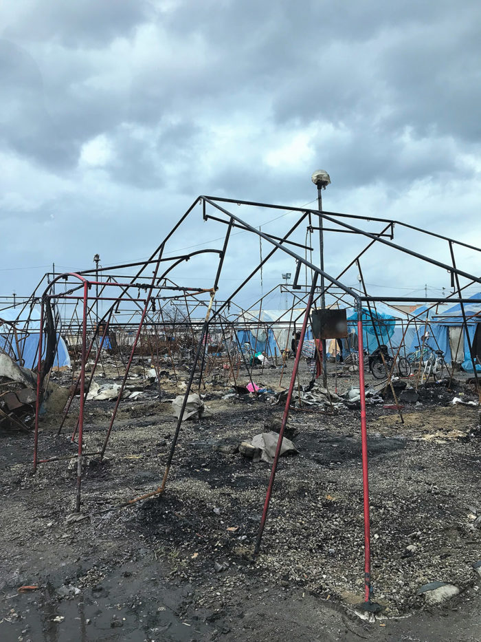 San Ferdinando camp for migrant after the fire destroyed it