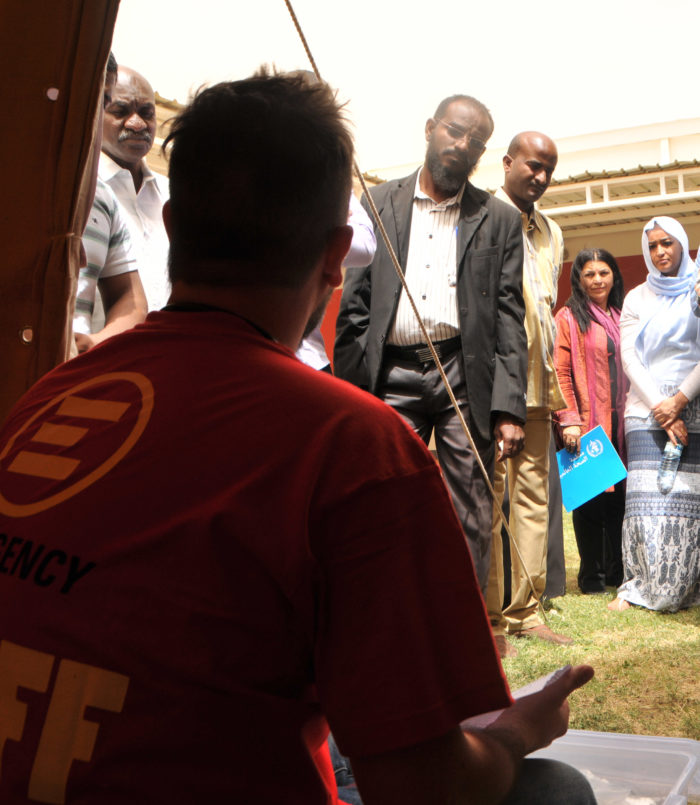 Luca, EMERGENCY staff, during the mass casualty training in Sudan