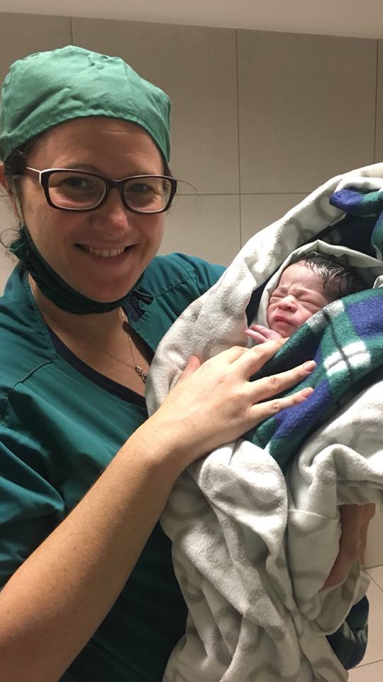 Giorgia and the child born at the EMERGENCY Kabul hospital
