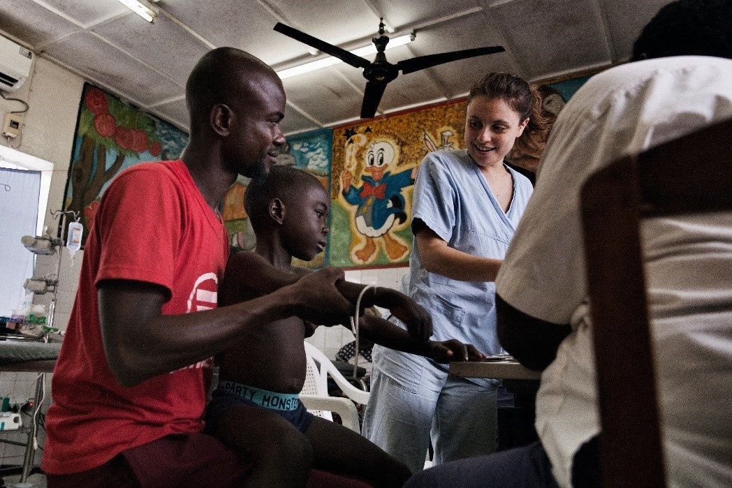 EMERGENCY staff visiting a child at Paediatric Centre in Goderich (Western Area)